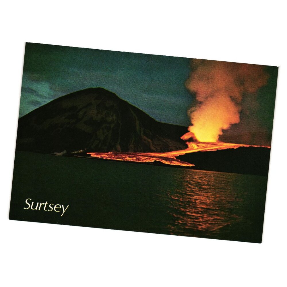 Surstey Volcano Eruption Postcard Iceland Aerial View Photo Sigurgeir Jónasson